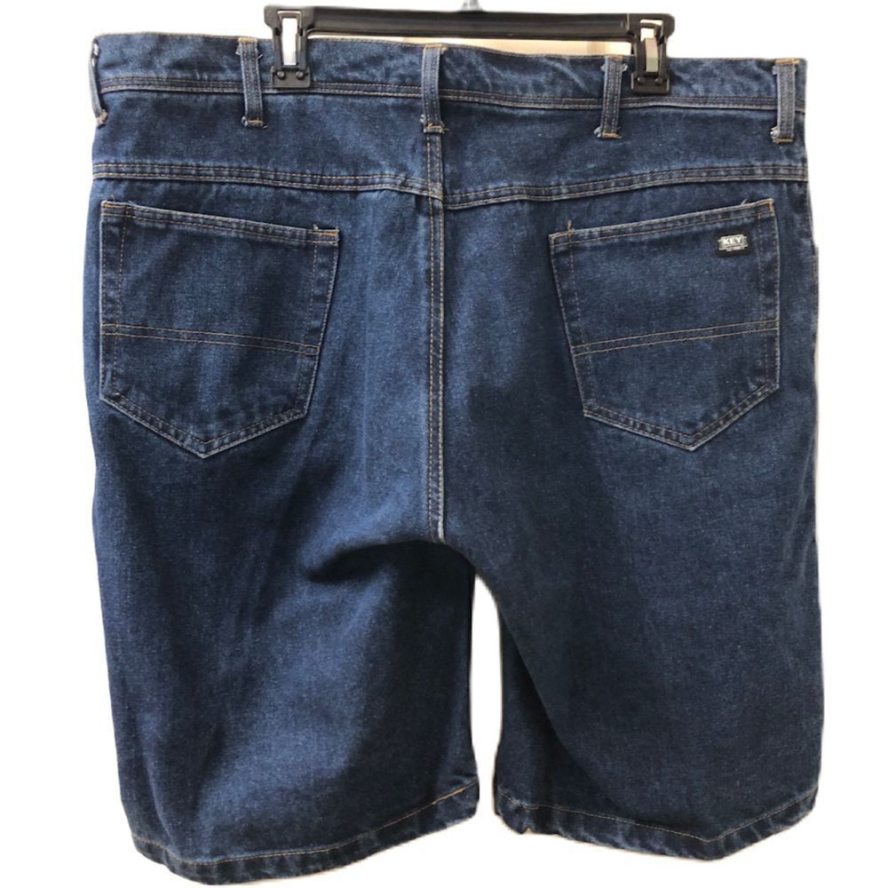 Key Men's Denim Blue Jean Shorts Zip Closure Classic Fit W42